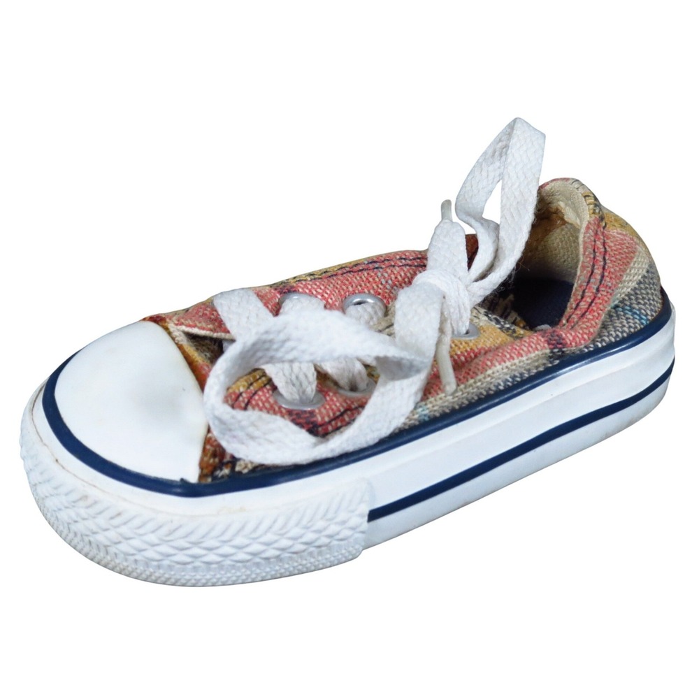Converse All Star Unisex Casual Sneakers Size Toddler‎ 3 Plaid Fabric Low Top